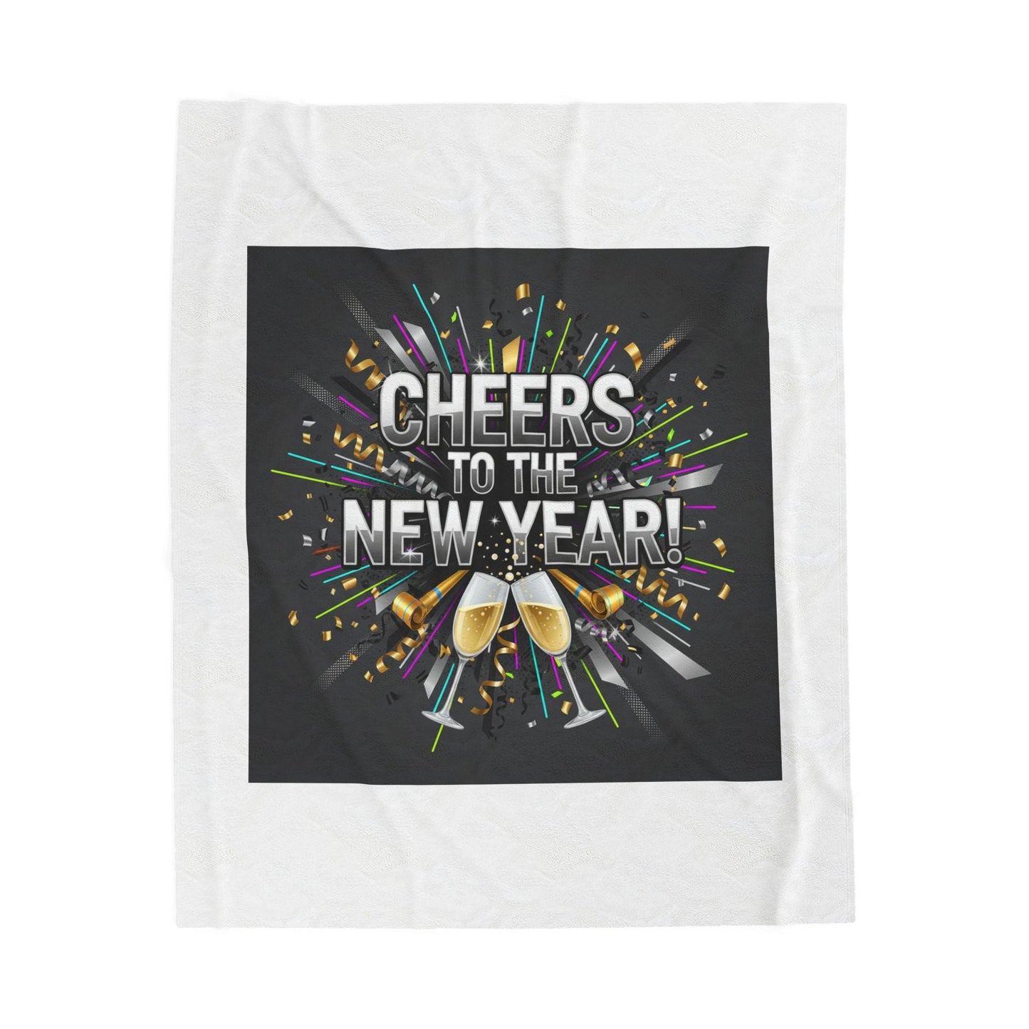 Cheers to the New Year! Plush Blanket | NYE countdown, champagne sparkle