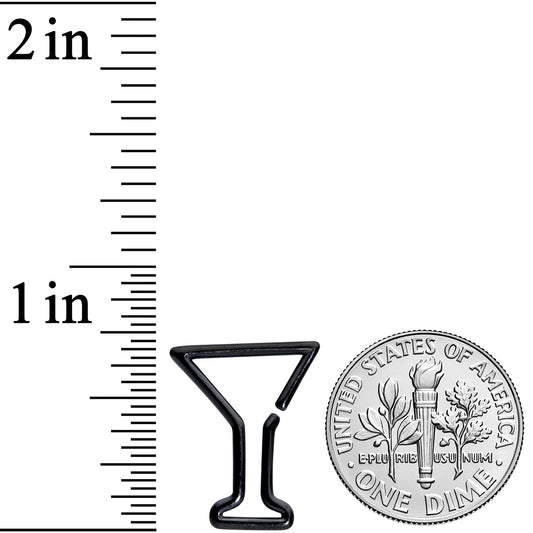 16G 5/16 Black Plated Bottoms Up Wine Glass Closure Ring