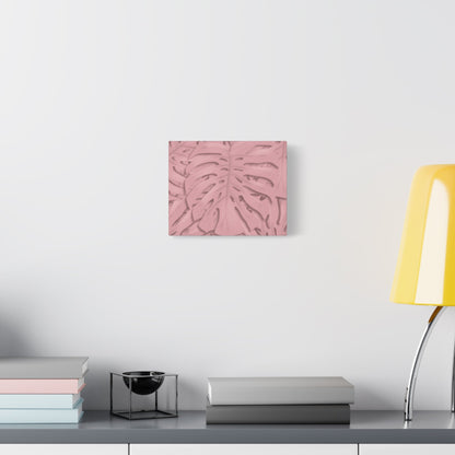 Soft Pink Monstera Canvas Print – Botanical Wall Art