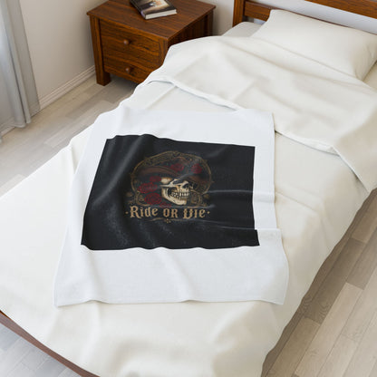 Ride or Die Skull Blanket | Western-Gothic, cowboy skull art, gothic Americana