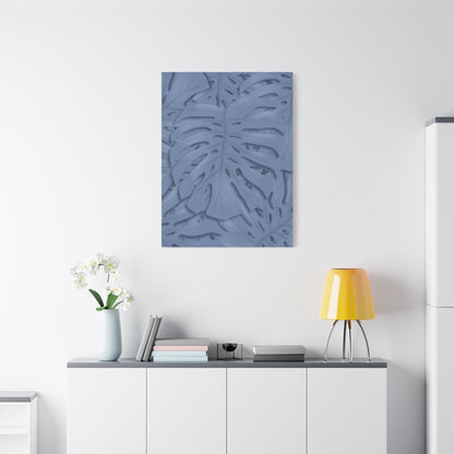 Blue Monstera Canvas Print – Botanical Wall Art