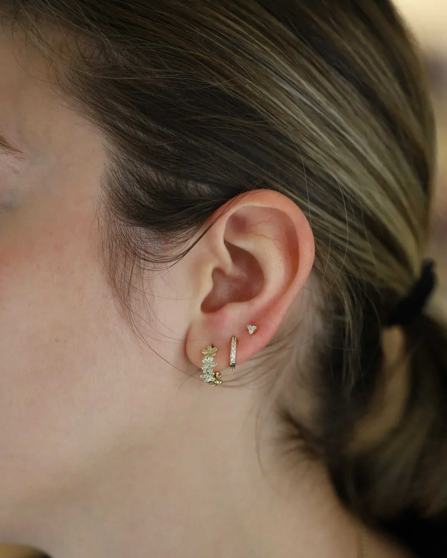 Blossom Huggie Hoops