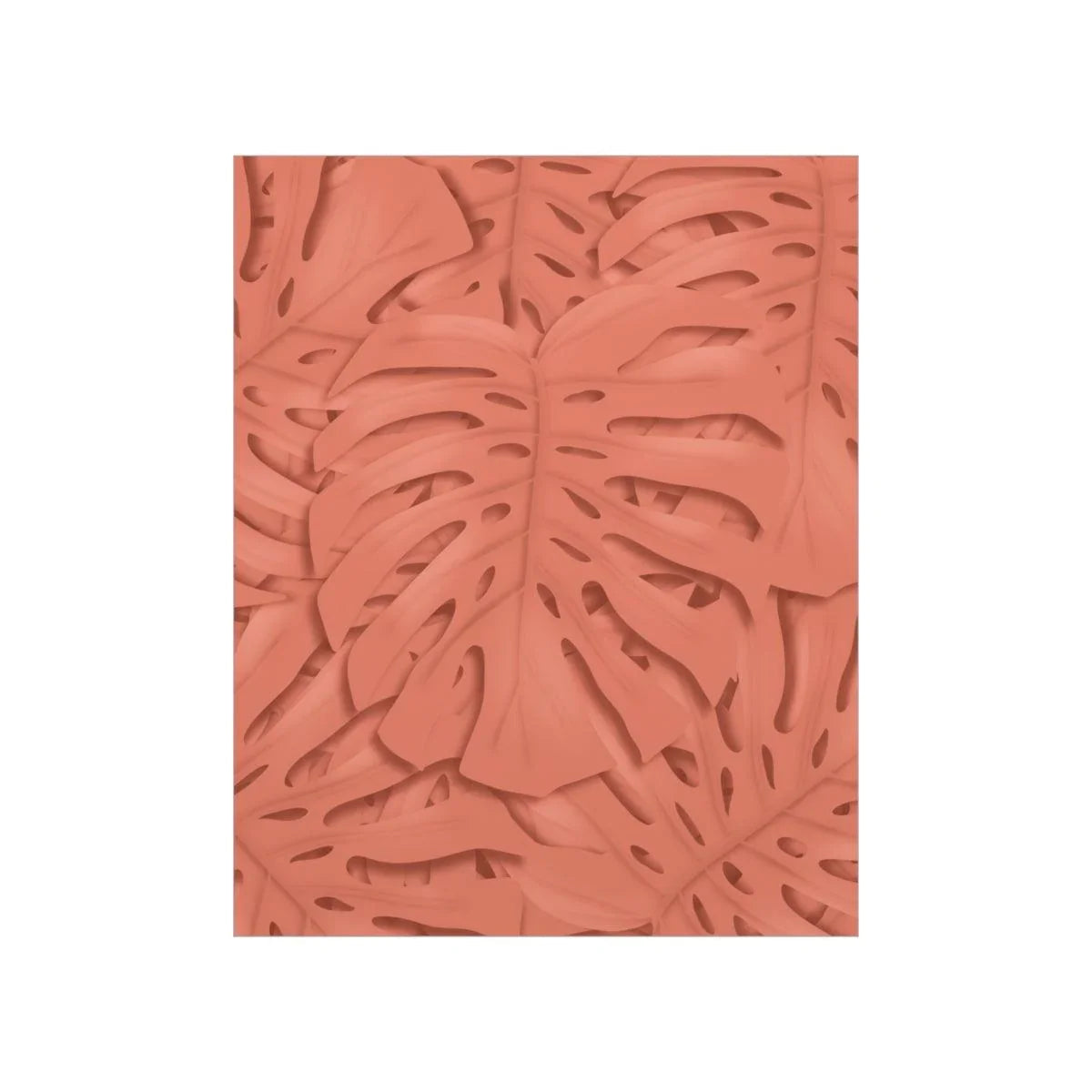 Coral Monstera Botanical Print – Unframed Wall Art