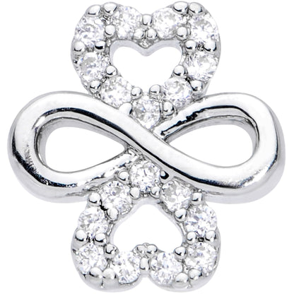 20G 5/16 Clear Gem Heart Shamrock St Patricks Day Nose Hoop