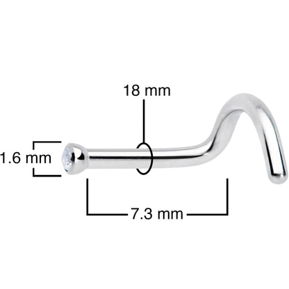 18G Clear 1.5mm Grade 23 Titanium Press Fit Left Side Nose Screw