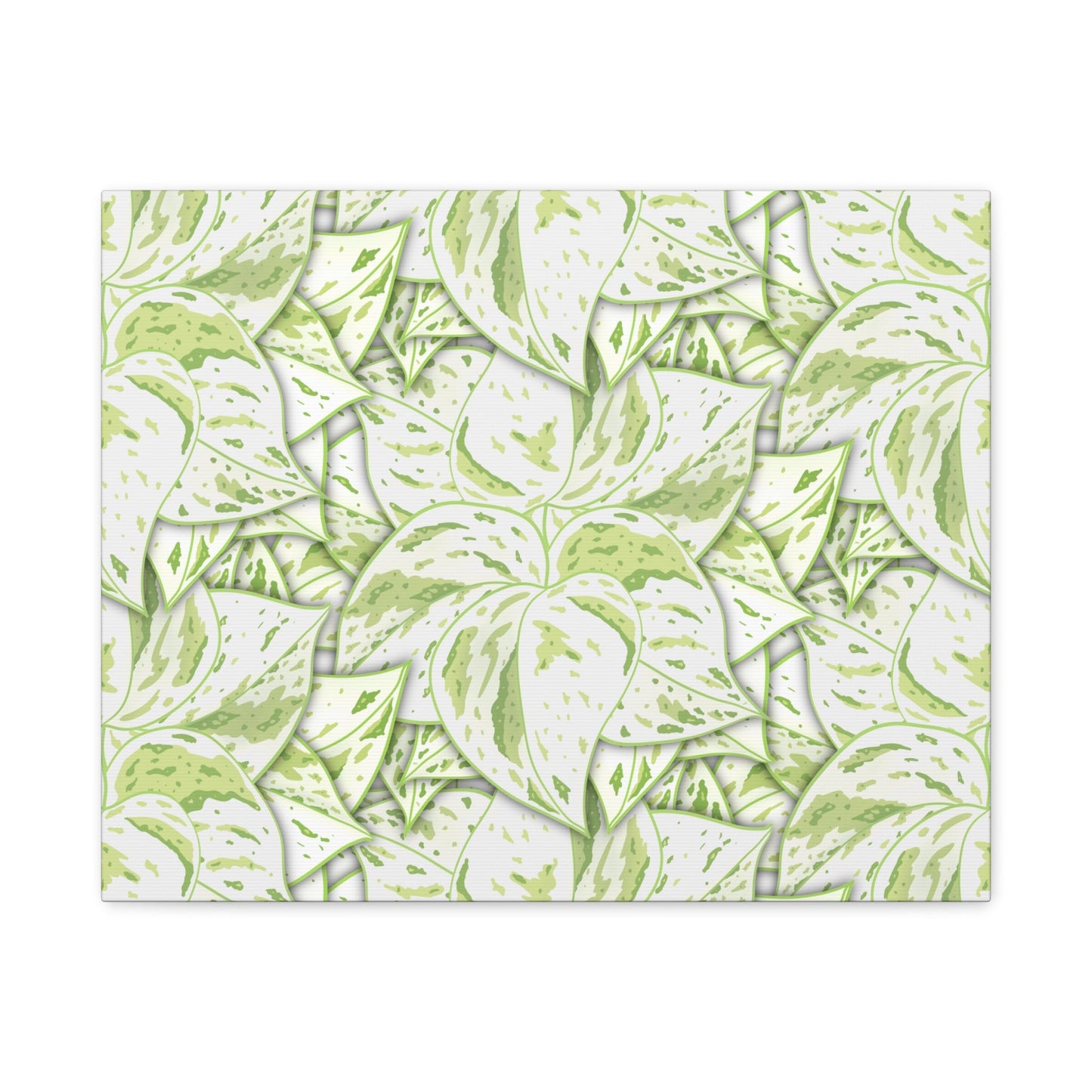 Snow Queen Pothos Pattern Canvas Print – Botanical Wall Art