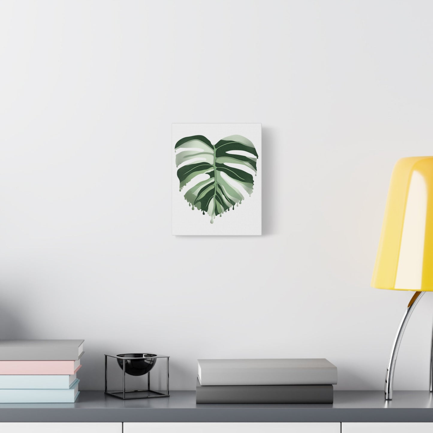Melting Monstera Albo Canvas Print – Botanical Wall Art