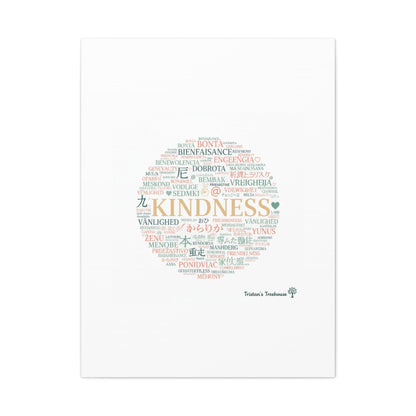 Kindness Word Cloud Canvas | Fresh Start Minimalist Wall Art