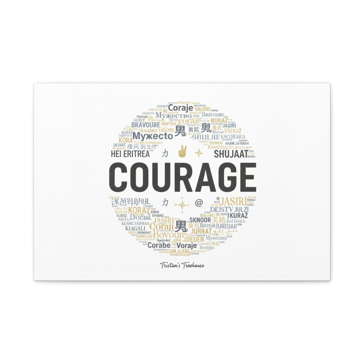 Courage Word Cloud Canvas | Fresh-Start Minimalism art print