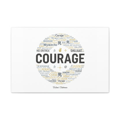 Courage Word Cloud Canvas | Fresh-Start Minimalism art print