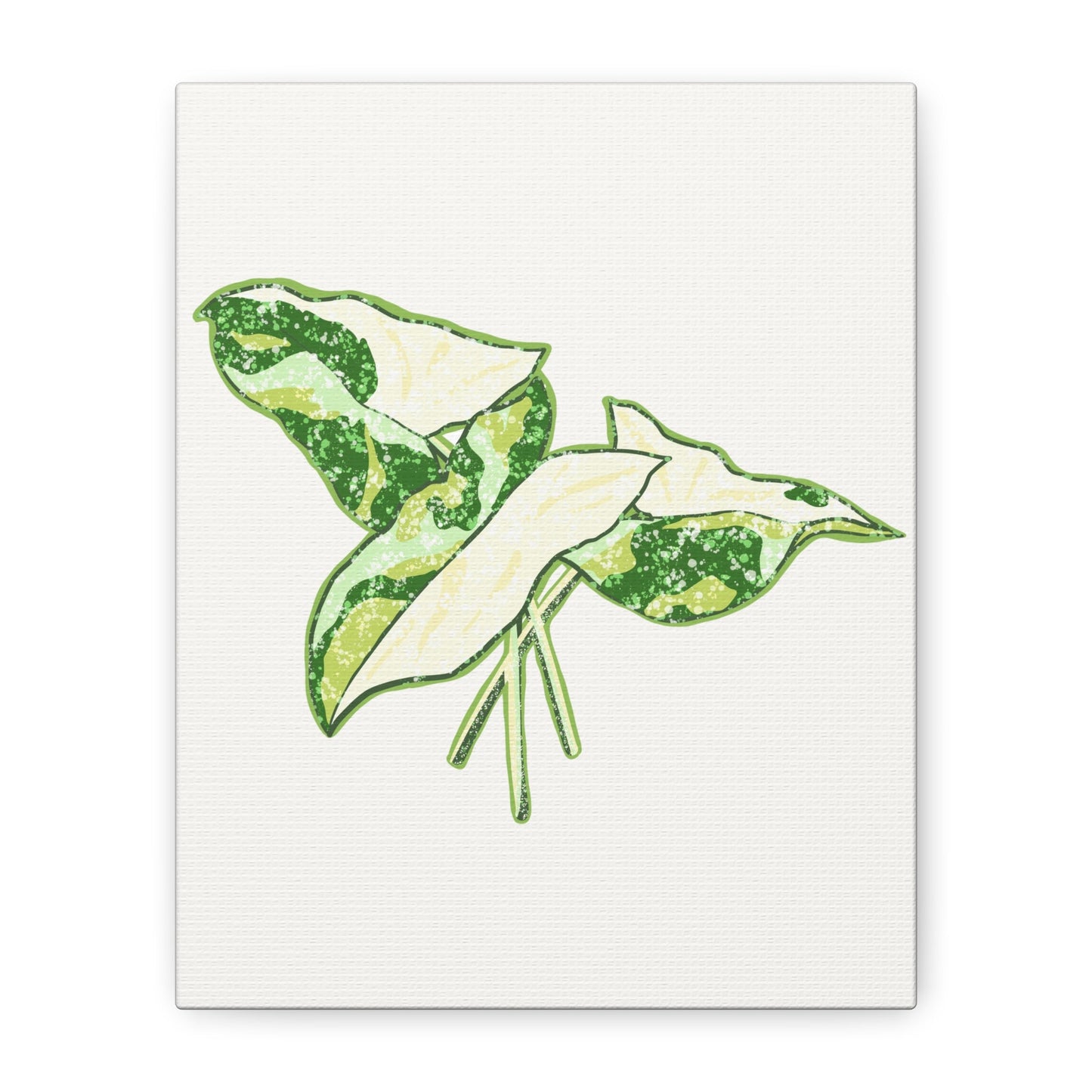 Marble Syngonium Canvas Print – Botanical Wall Art