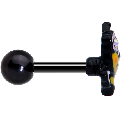 16G 1/4 Aurora Gem Black Yellow Happy Bee Cartilage Tragus