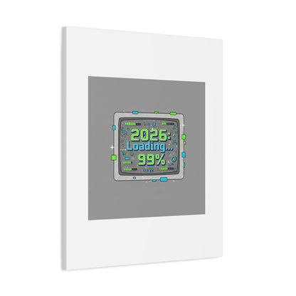 2026 Loading 99% Canvas | NYE countdown, retro system interface