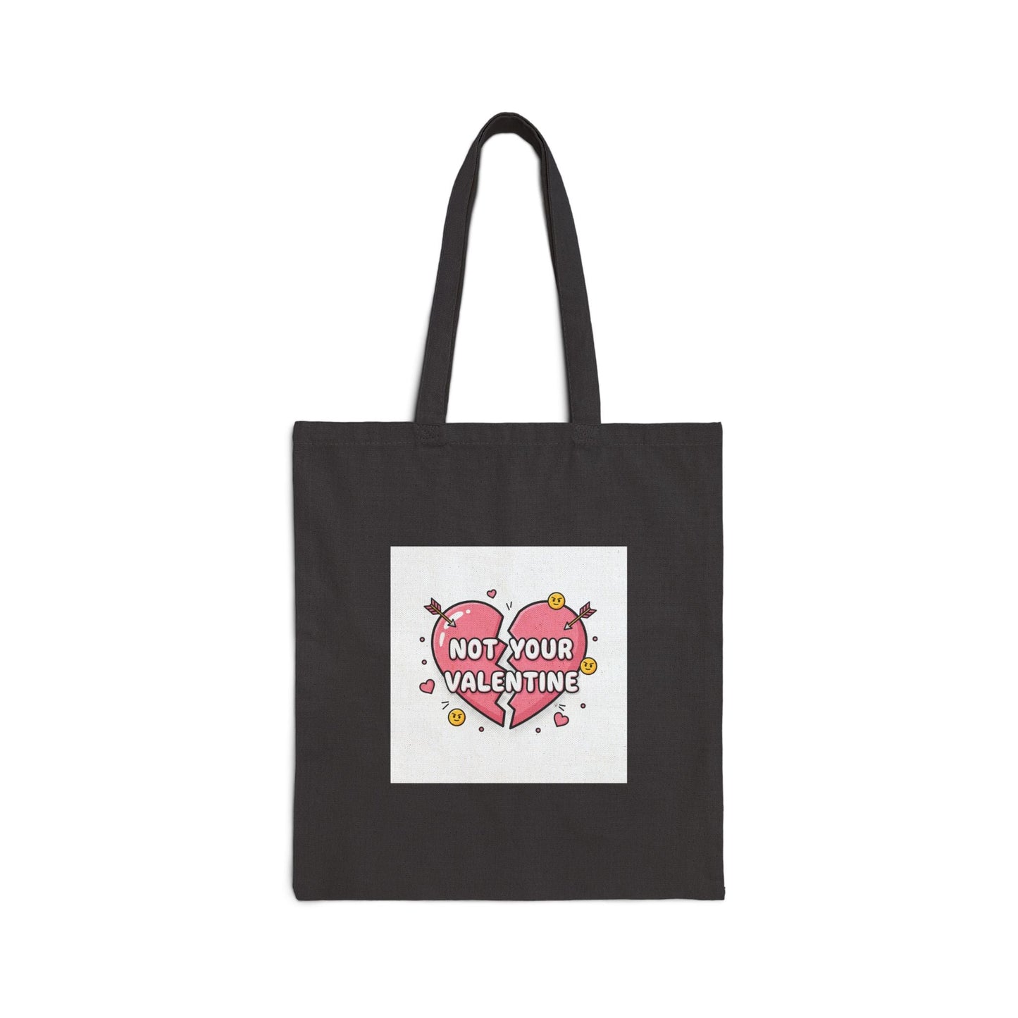 Not Your Valentine Tote, ironic valentines | sarcastic hearts cotton canvas