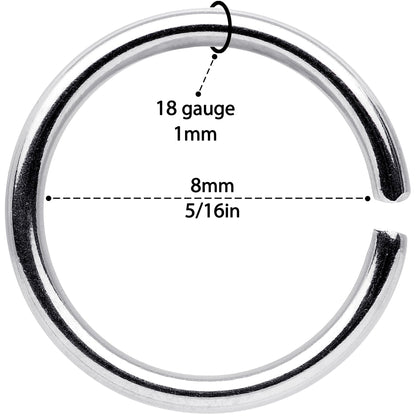 18G 5/16 Steel Gold Tone Anodized Seamless Circular Ring Set of 12