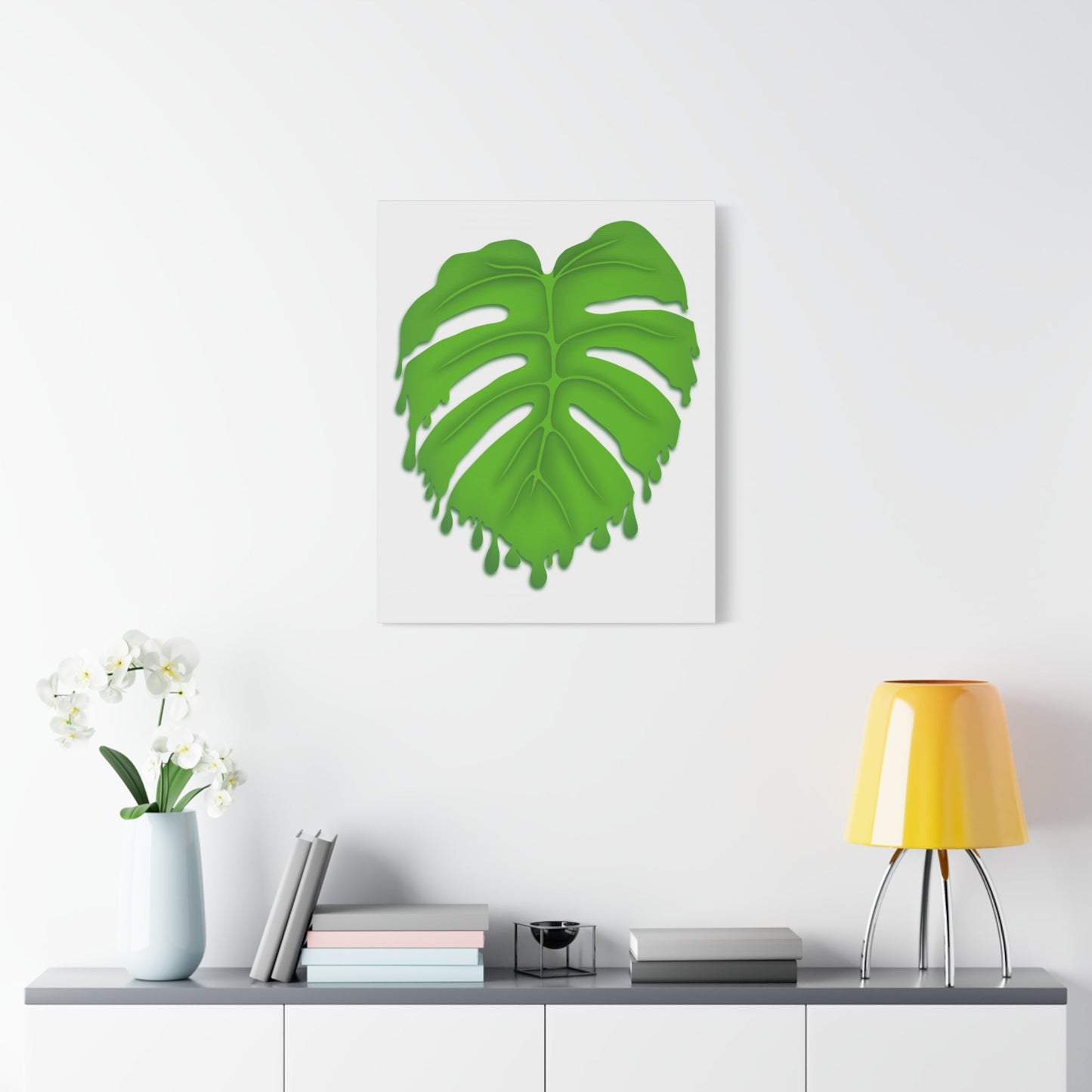Melting Monstera Canvas Print – Botanical Wall Art
