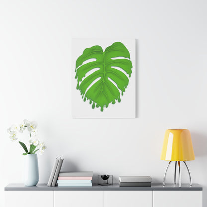 Melting Monstera Canvas Print – Botanical Wall Art