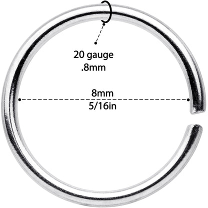 20G 5/16 Steel Rose Gold Tone Anodized Seamless Circular Ring Set of 12