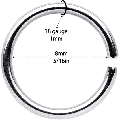 18G 5/16 Steel Rainbow Anodized Seamless Circular Ring Set of 12