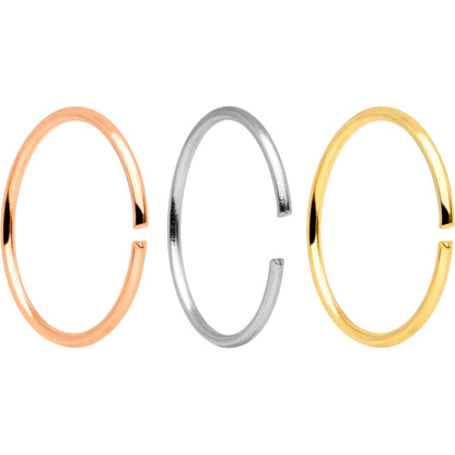 22G 5/16 Gold Tone Rose Gold Tone Anodized Seamless Circular Ring Set of 12