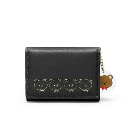 Small Three Fold Purse Short Women's Folding Small Purse Card Bag