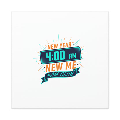 4AM Club New Year Graphic Canvas | Holiday Party Novelty, Festive New Year Decor