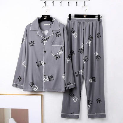 Mens Minimalist Long Sleeve Loungewear Pajamas