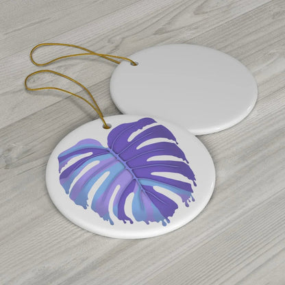 Purple Monstera Ceramic Ornament
