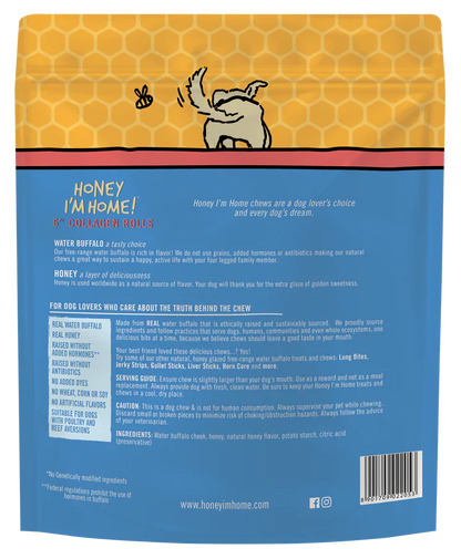 Honey Dog Buffalo Collagen Rolls 6" (3pk)