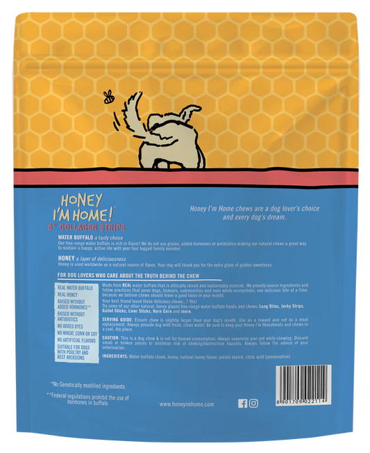 Honey Dog Buffalo Collagen Strips 6" (5pk)