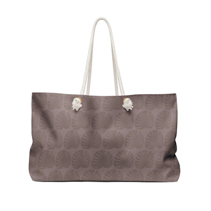 Mauve Monstera Pattern Weekender Bag