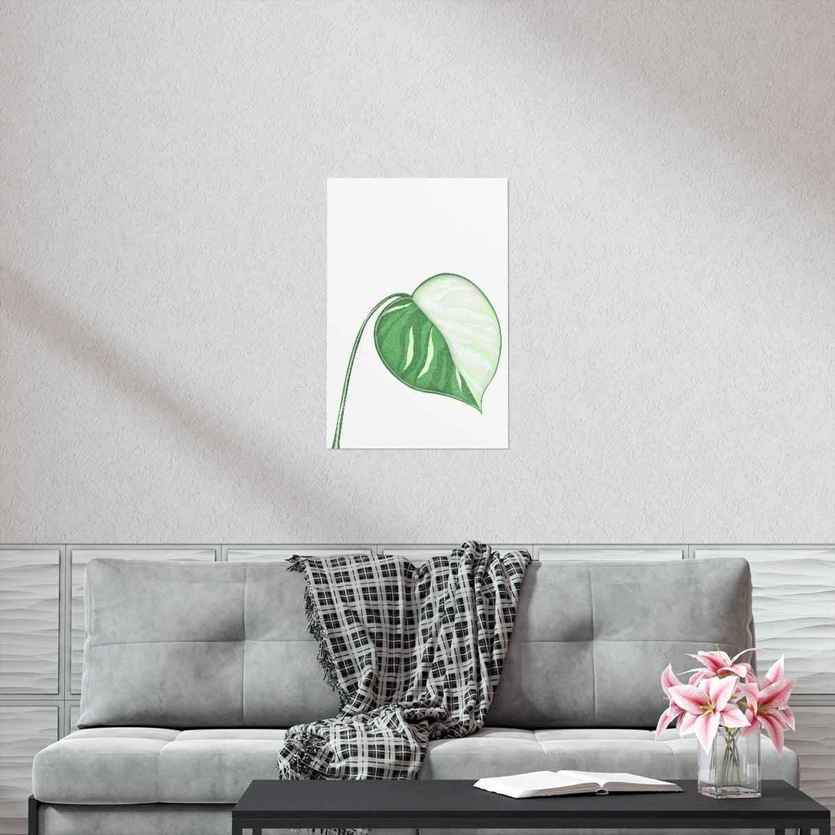 Monstera Albo Botanical Print – Unframed Wall Art