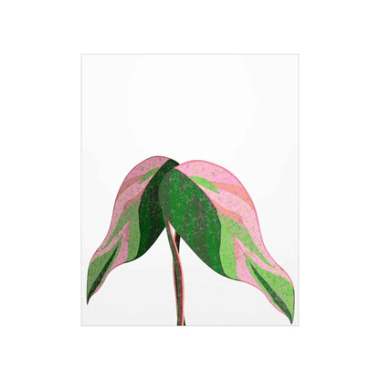 Pink Princess Philodendron Botanical Print – Unframed Wall Art