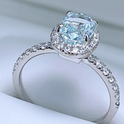 1.5 Carat Fresh Navy Blue Treasure Ring, Light Luxury And Niche