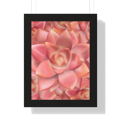 Graptosedum California Sunset Succulent Pattern Framed Print – Botanical Wall Art