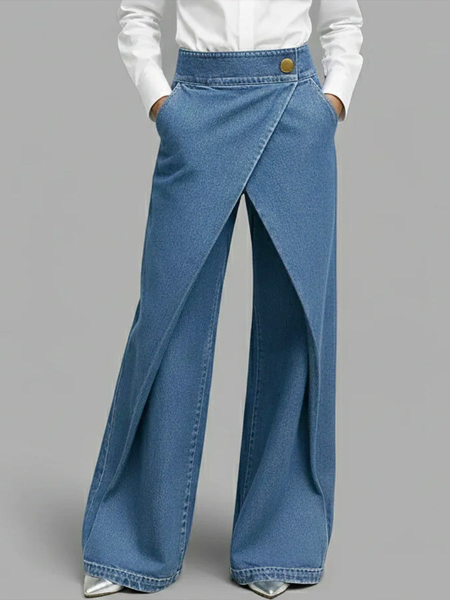 Womens Slim-Straight Leg Fashion Jeans - Versatile High-Quality Denim Trousers