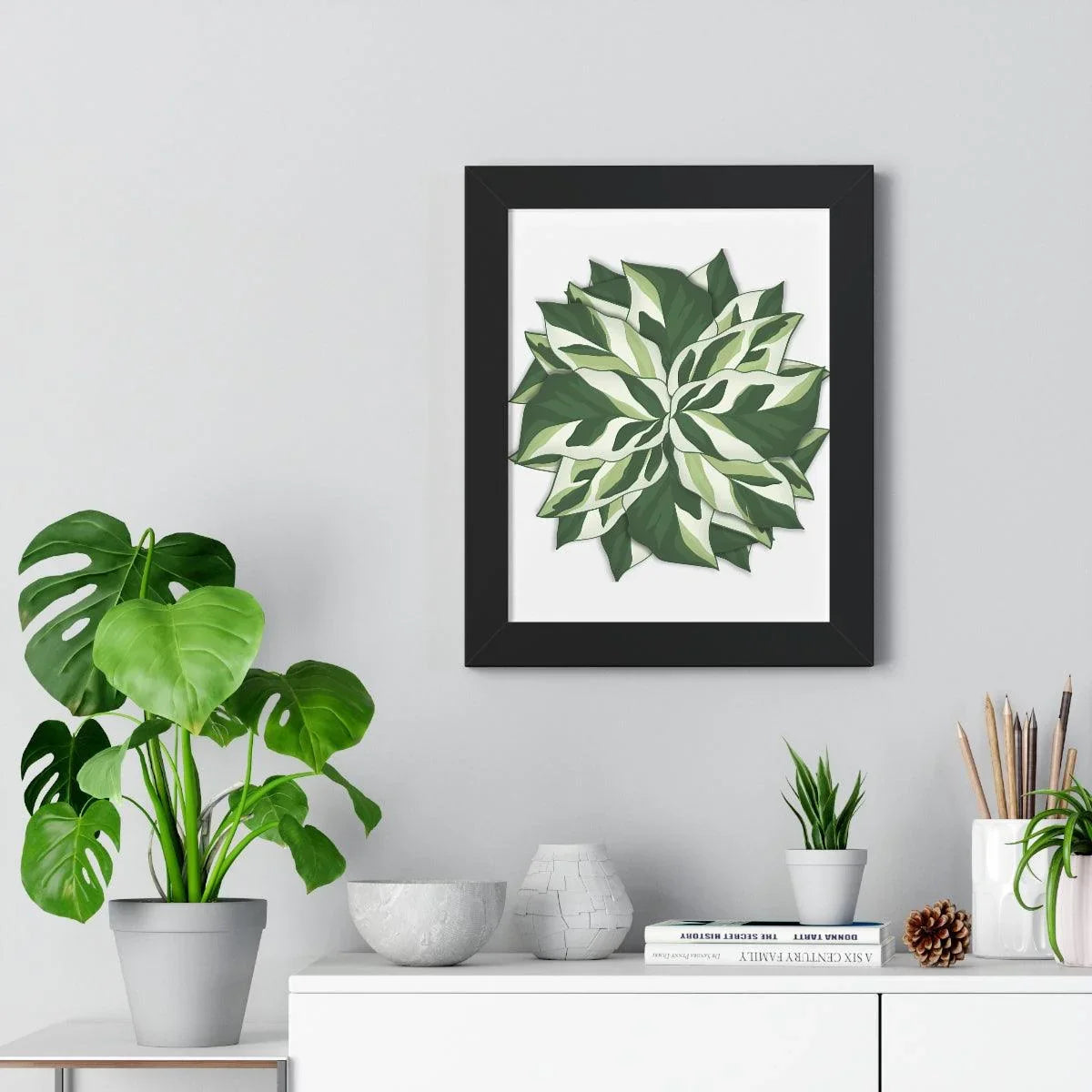 Calathea White Fusion Framed Print – Botanical Wall Art