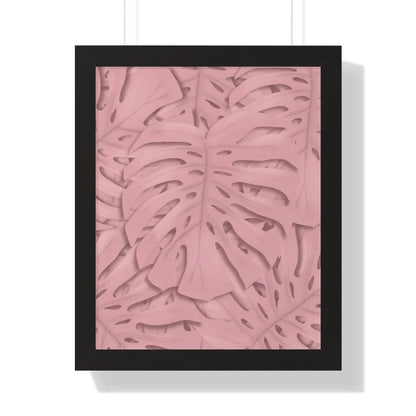 Soft Pink Monstera Framed Print – Botanical Wall Art