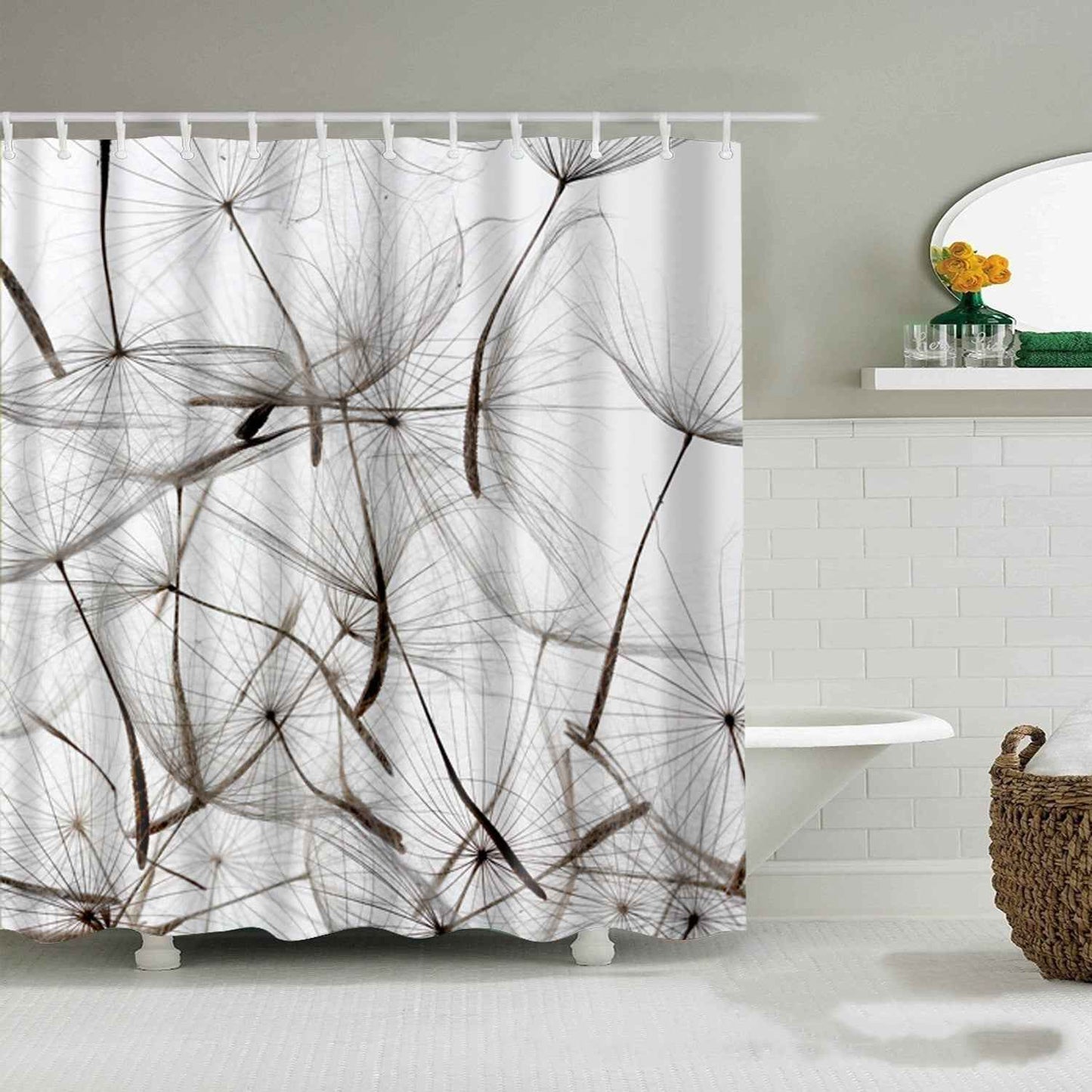 Nordic Fashionable Butterfly Shower Curtain Suit