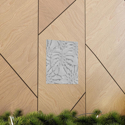 Soft Grey Monstera Botanical Print – Unframed Wall Art
