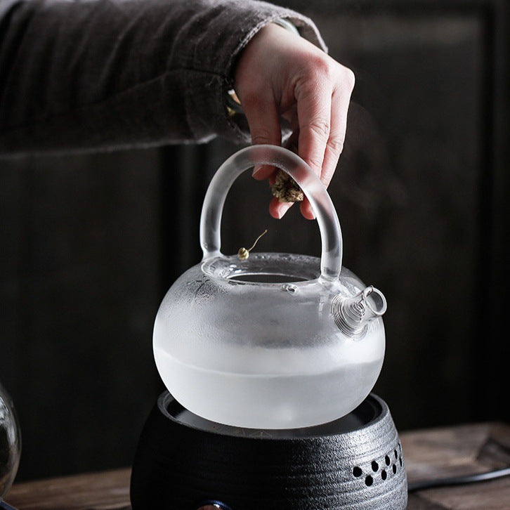 High Temperature Resistant High Borosilicate Transparent Glass Teapot