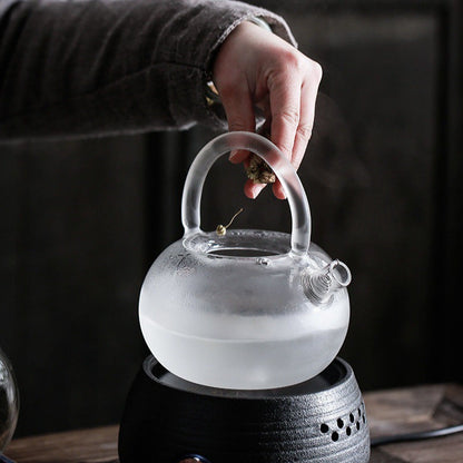 High Temperature Resistant High Borosilicate Transparent Glass Teapot