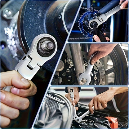 2/10pcs Heavy-duty Industrial 72-tooth Socket Wrenches, Fixed Head and Ratchet Mechanical Tools, 2-in-1 Open and Box Wrenches, Cr-V Structure, Auto Repair, DIY, Professional Tool Kit (compatible with 6&8mm)
