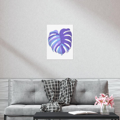 Purple Melting Monstera Botanical Print – Unframed Wall Art