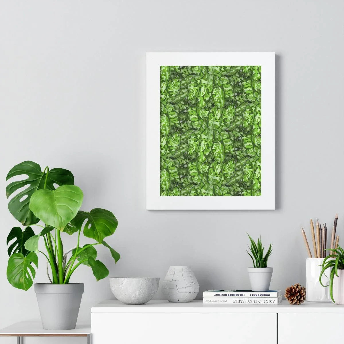 Aglaonema Pictum Framed Print – Botanical Wall Art