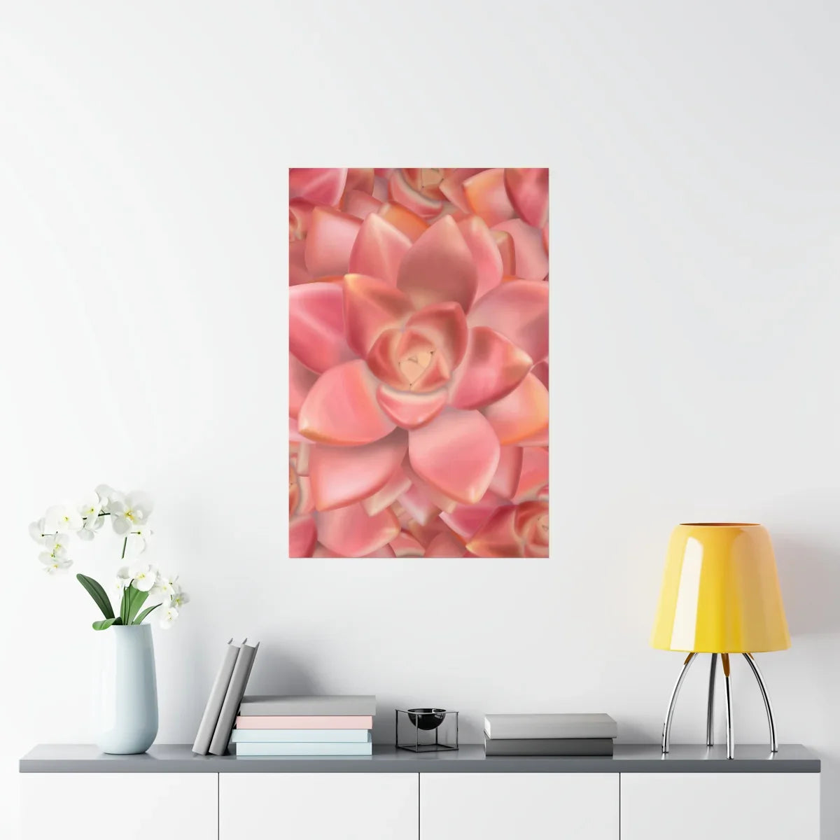 Graptosedum California Sunset Succulent Pattern Botanical Print – Unframed Wall Art
