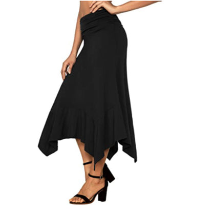 Irregular Skirt Elegant Square Scarf Hem European Temperament Commuter Knitted Casual Long Skirt