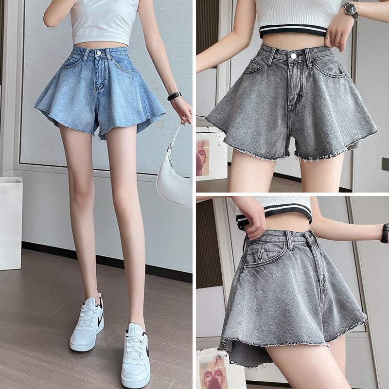 Denim Wide Leg Trousers Skirt Is Thin And Super Hot Ins Hot Pants