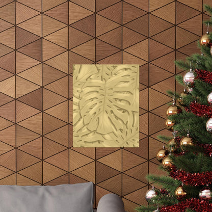 Golden Monstera Botanical Print – Unframed Wall Art