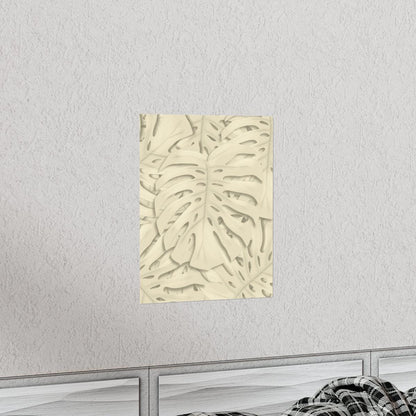 Beige Monstera Botanical Print – Unframed Wall Art